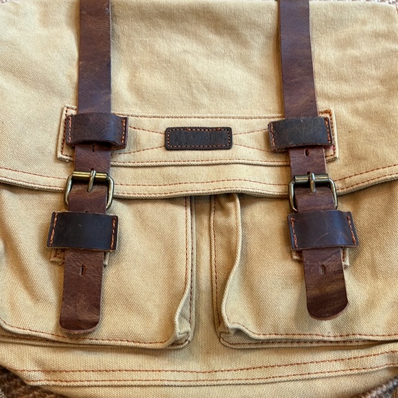 Gearonic Tan Canvas & Leather Messenger Bag - Picture 3 of 8
